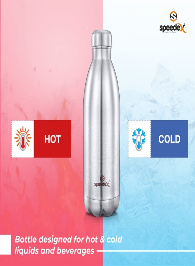 Speedex Thermos Bottle - 1000 ML Vacuum Insulated Stainless Steel for Kids, Men, Women - Thermosteel Bottle Ideal for School, Office, Travel Flask for Hot & Cold Beverages - Silver Colour - Image 4